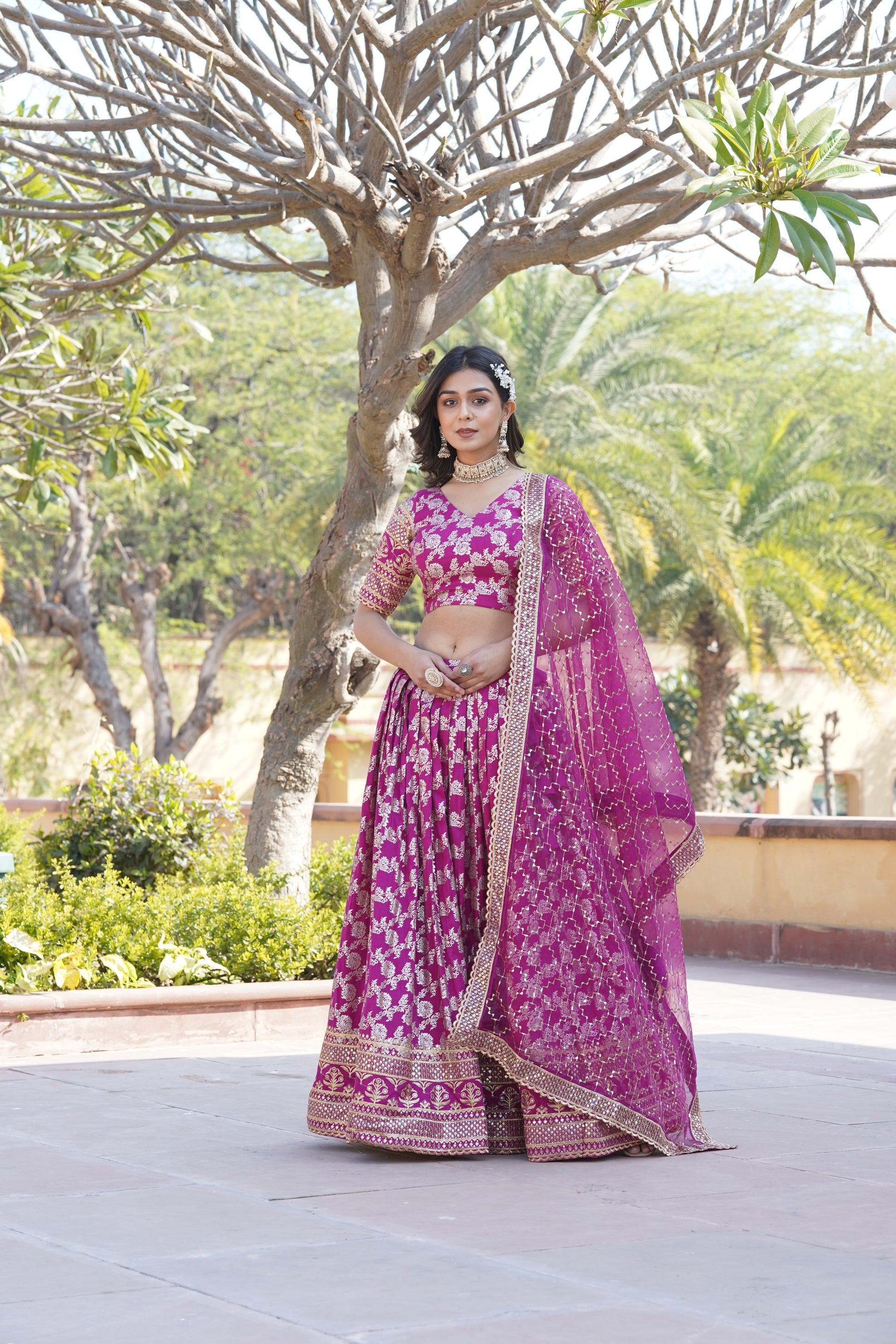 Magenta viscose Nirmala designer lehenga choli set