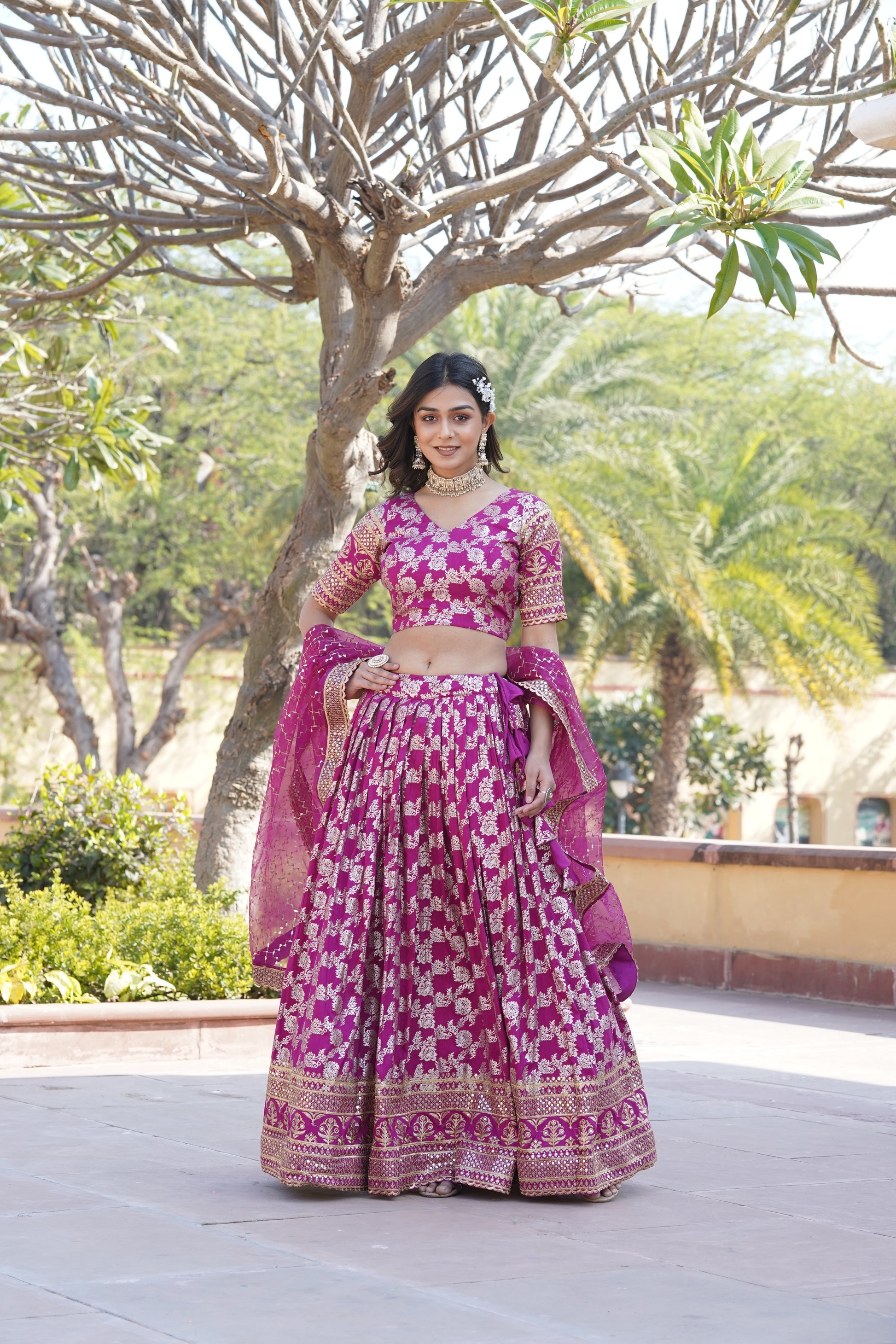 Magenta viscose Nirmala designer lehenga choli set