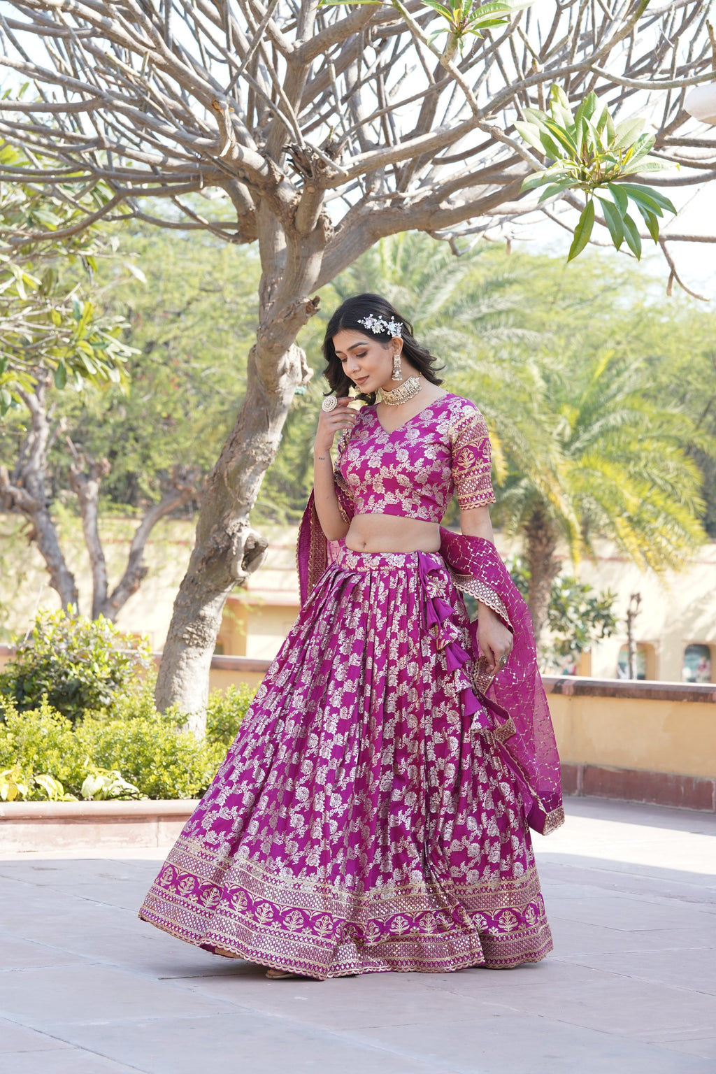 Magenta viscose Nirmala designer lehenga choli set