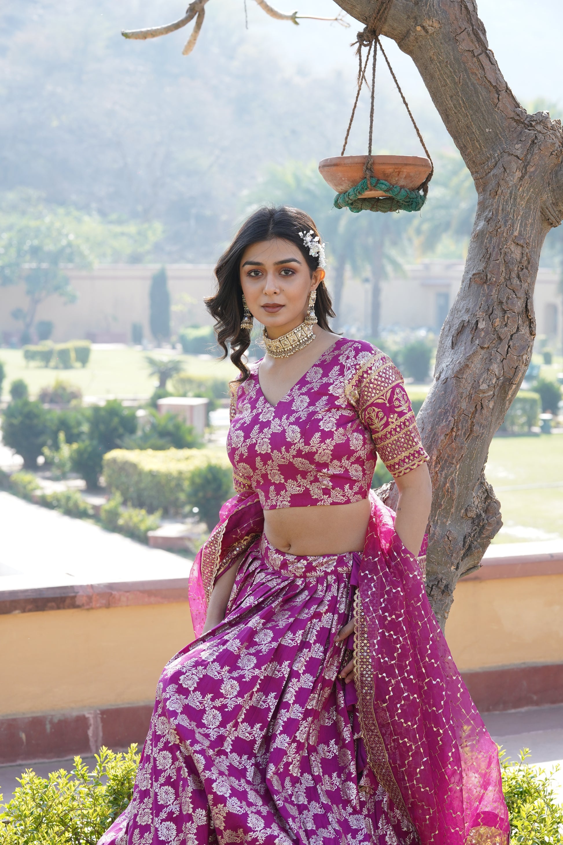 Magenta viscose Nirmala designer lehenga choli set