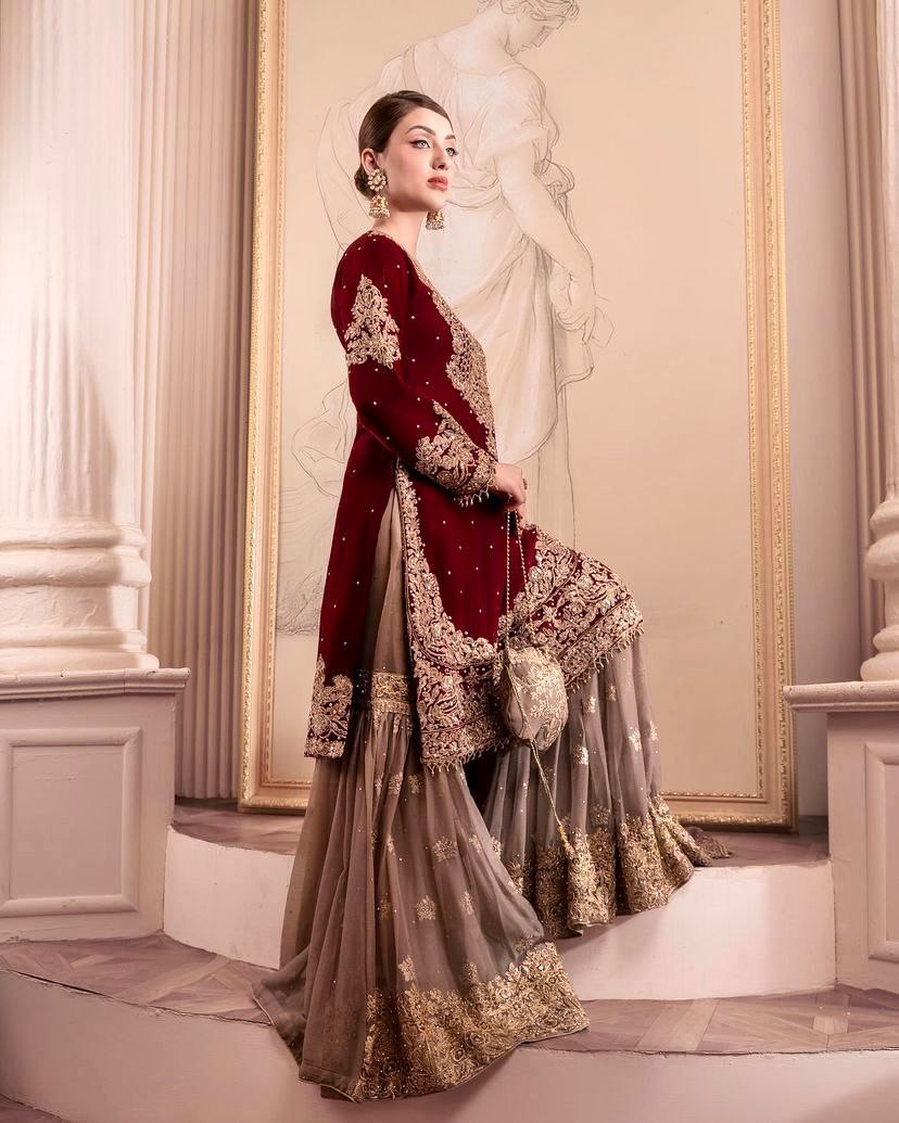 Niyati Georgette Embroidered Kurti Sharara Set