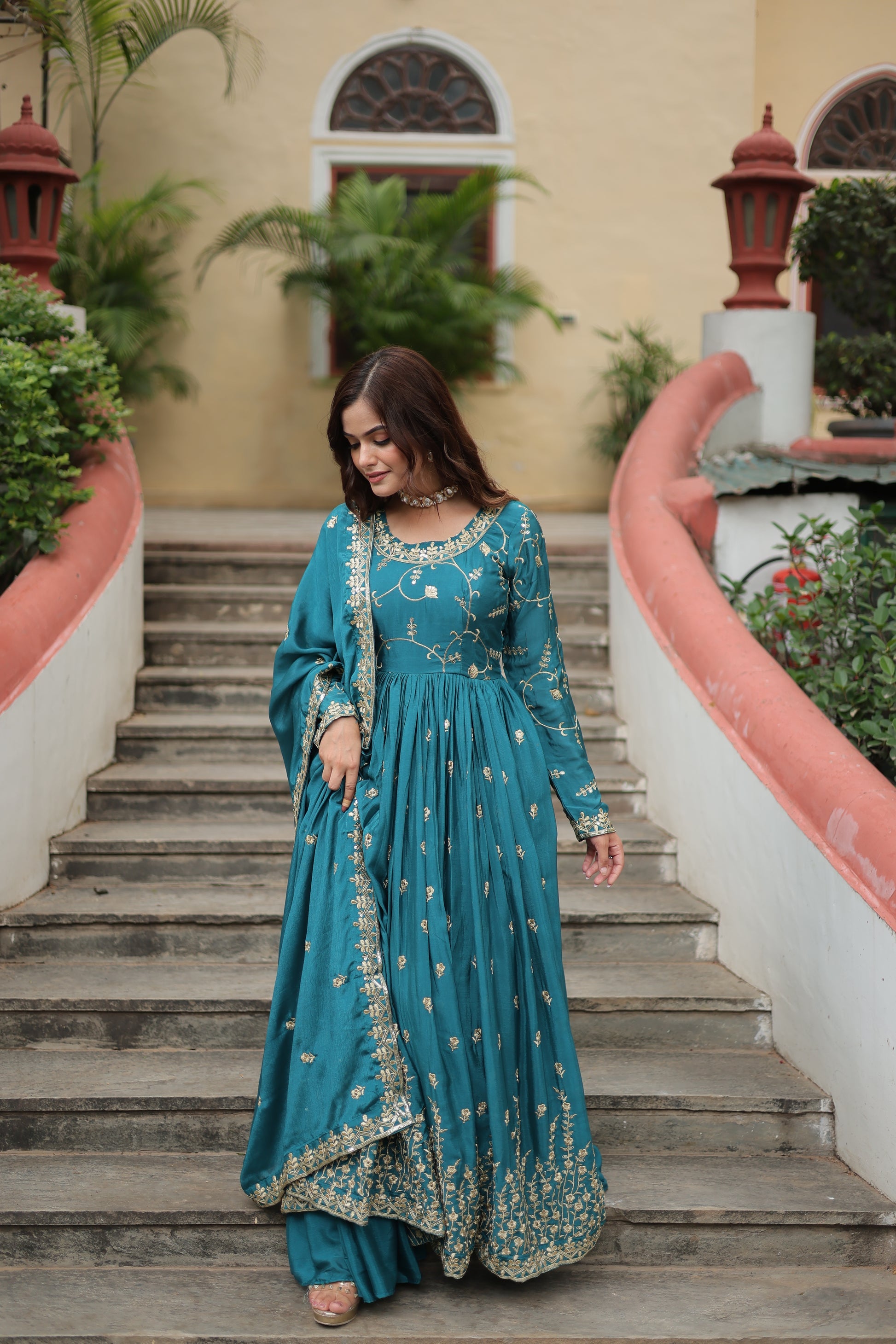 Paridhi Rama Georgette Embroidered Kurti Sharara Set