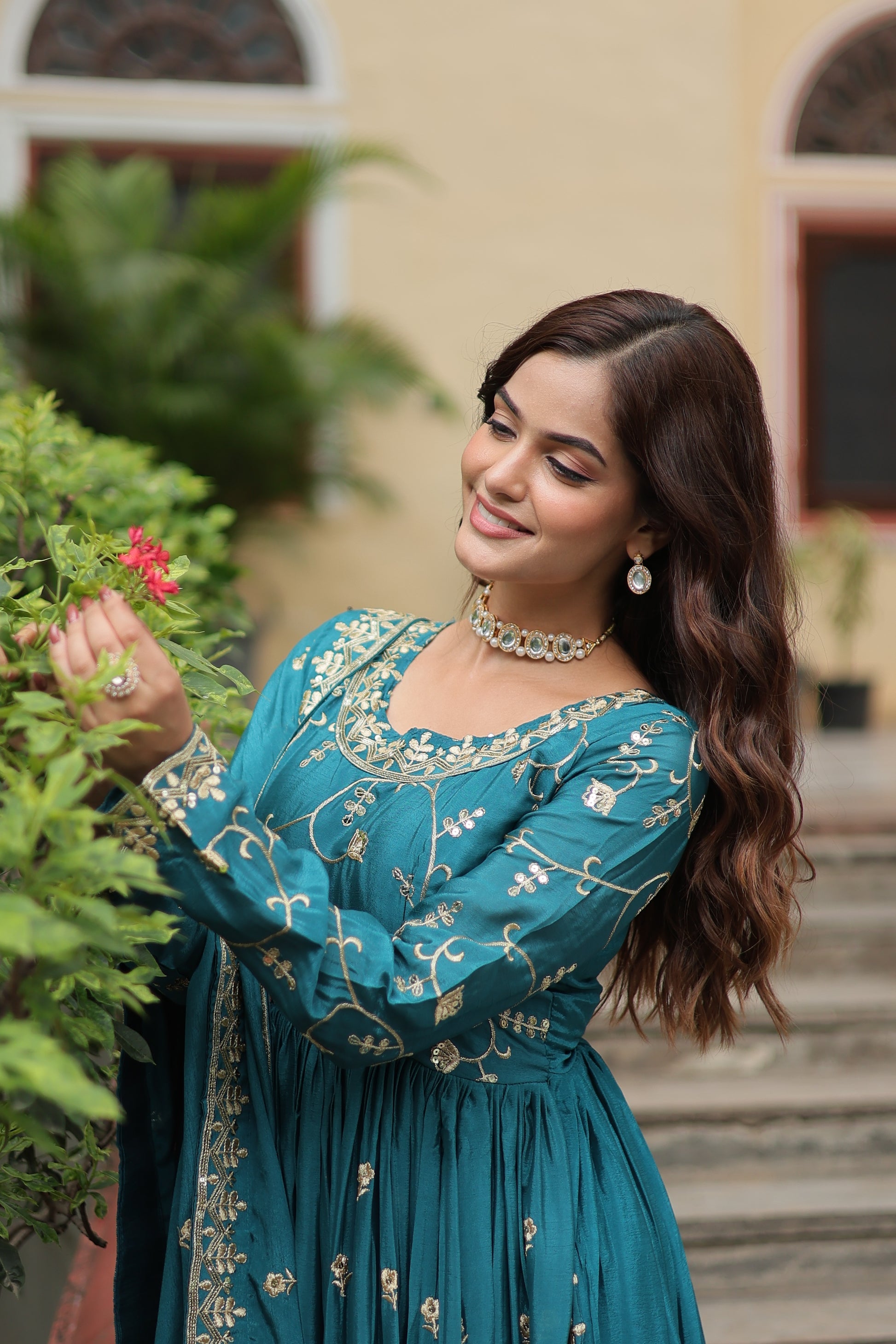 Paridhi Rama Georgette Embroidered Kurti Sharara Set