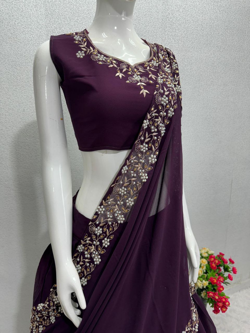 Pearl Perfection: Lehenga Choli Extravaganza