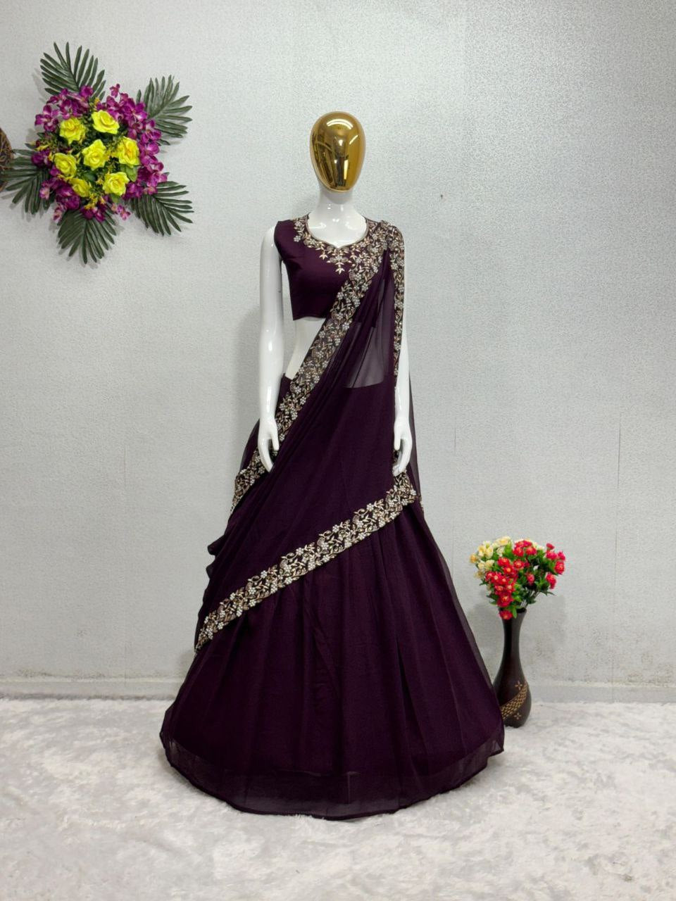 Pearl Perfection: Lehenga Choli Extravaganza