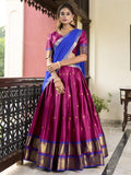 Pink Cotton Silk Paithani Weaving Work Traditional Lehenga Choli with Dupatta
