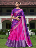 Purple Dola Silk Shibori Print Zari Weaving Lehenga Choli With Dupatta