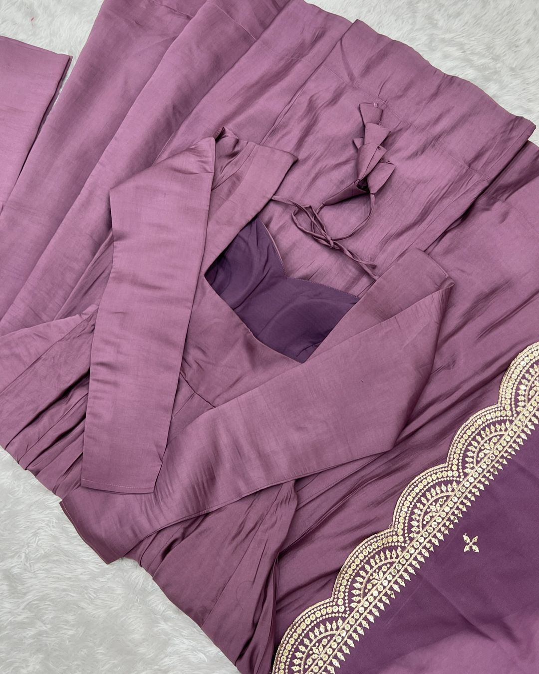 Prema onion pink Chanderi silk Anarkali suit set