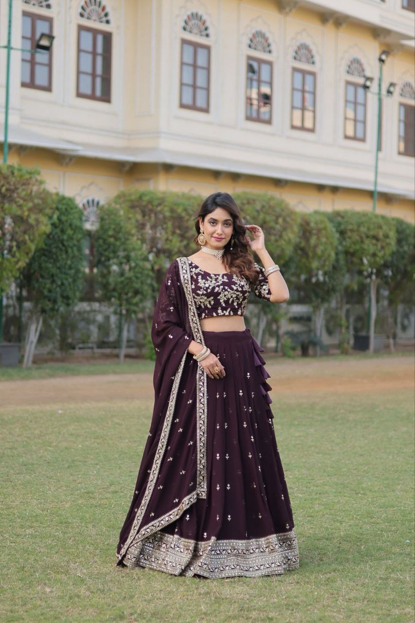 Purple Power: Lehenga set in Georgette Glam