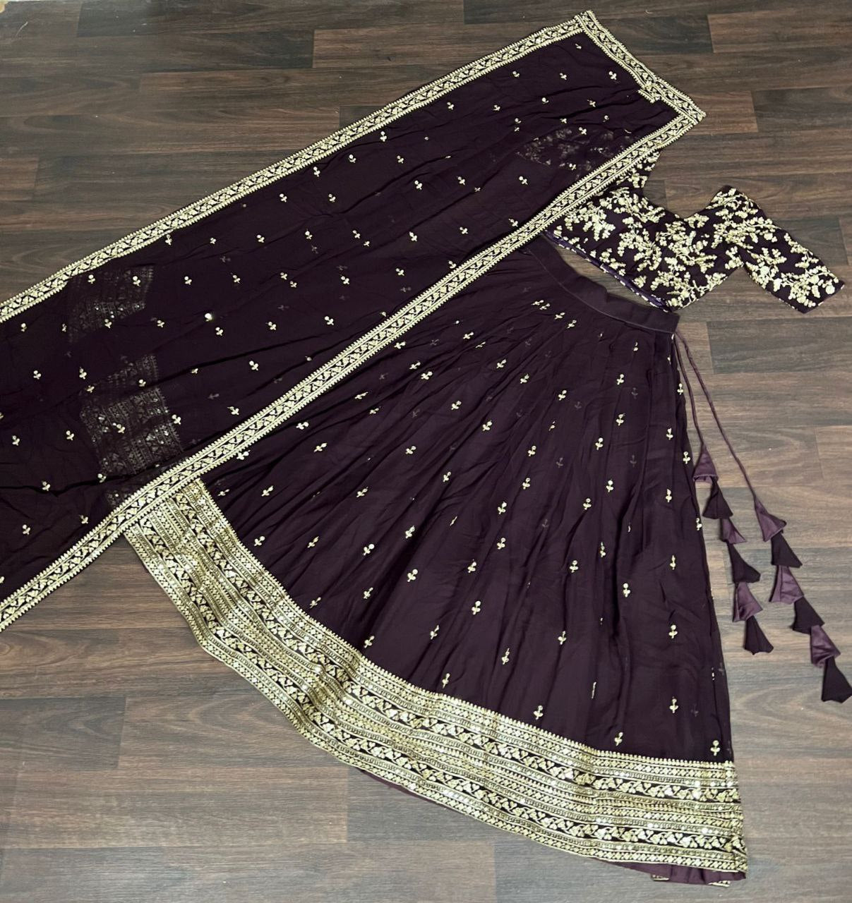 Purple Power: Lehenga set in Georgette Glam