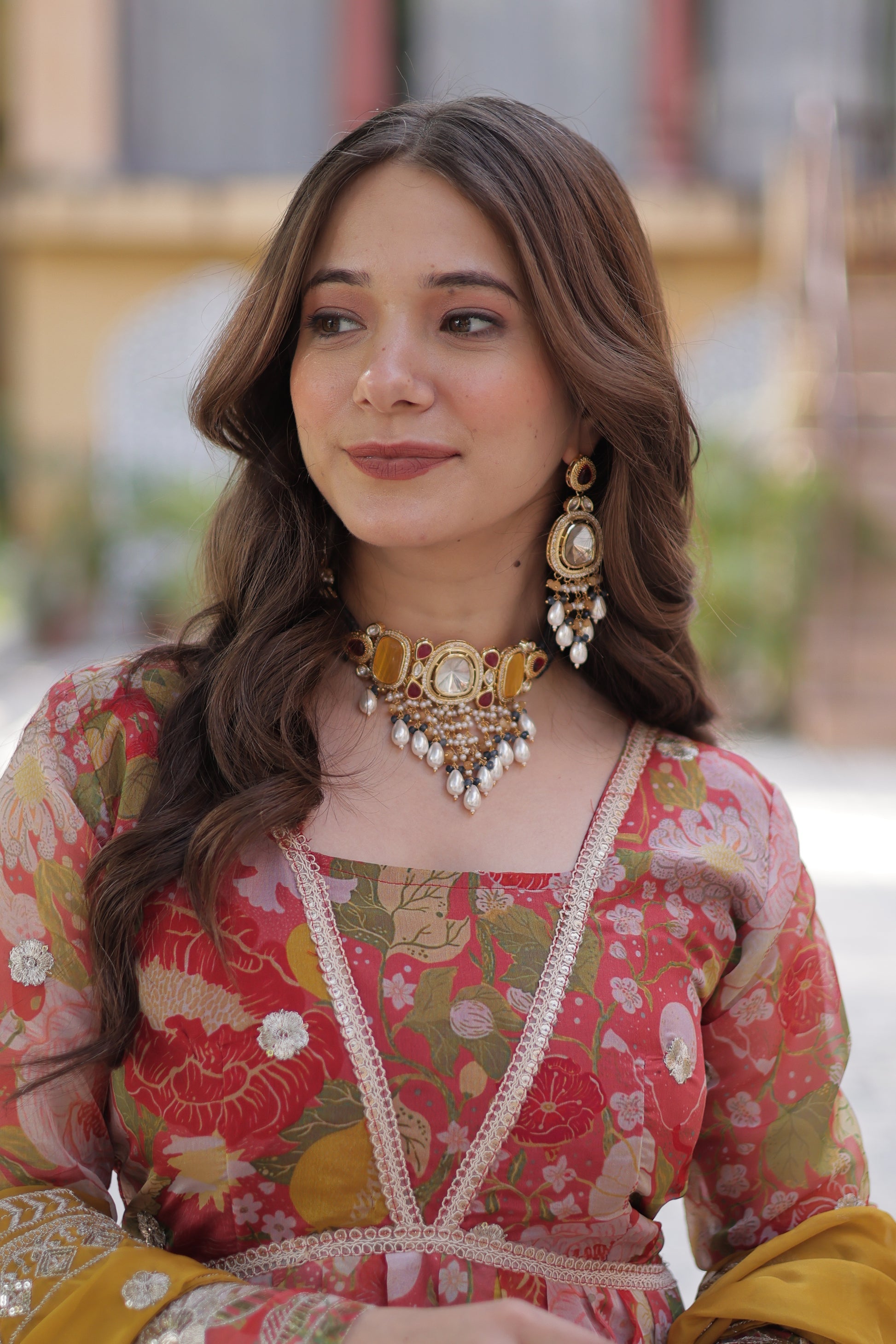 Red silk Anarkali gown set for women with dupatta, digital printed Russian silk gown with zari, sequins, and foil embroidery, full sleeve Alia cut gown, traditional Indian wedding guest dress, festive party wear Anarkali gown with lace bordered dupatta, premium stitched ethnic gown for Diwali, Eid, and engagement, modern ethnic fashion for women 2025.