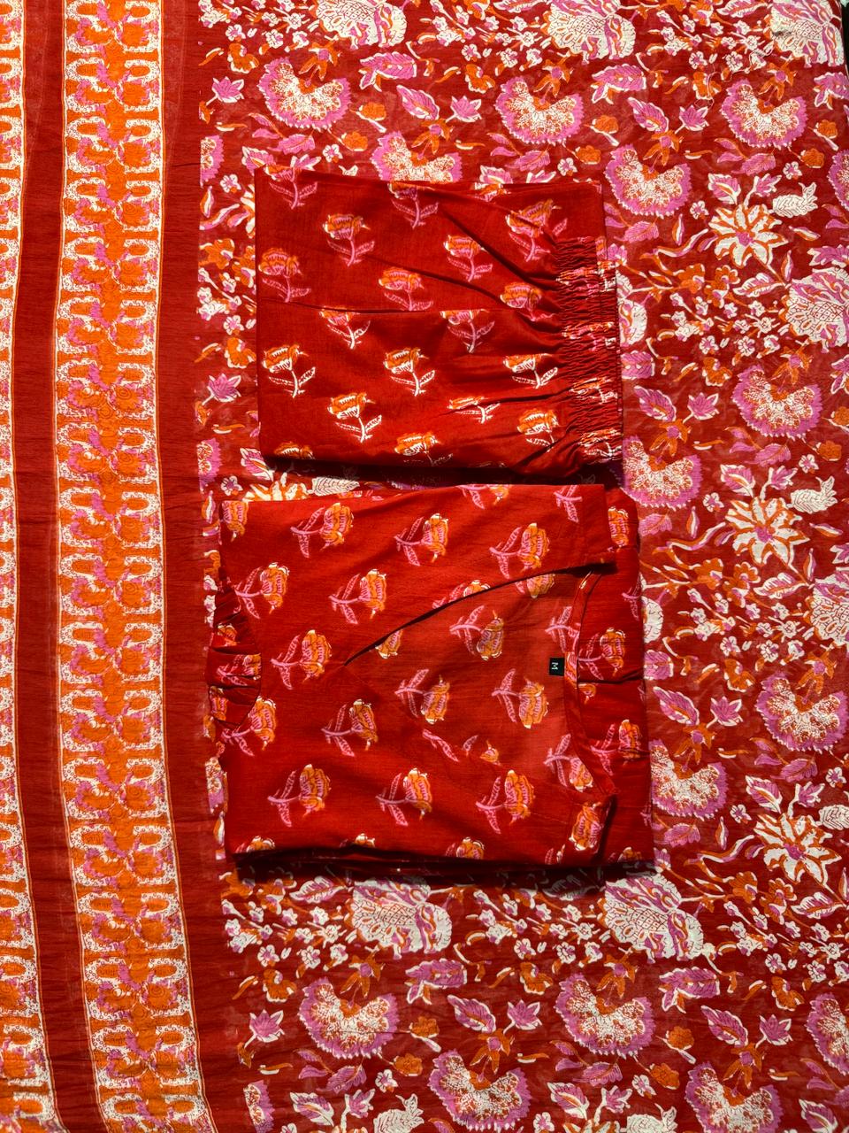 Scarlet symphony red anarkali ensemble