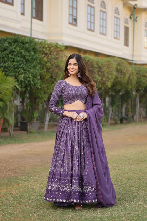 Charulata faux georgette embroidered lehenga set