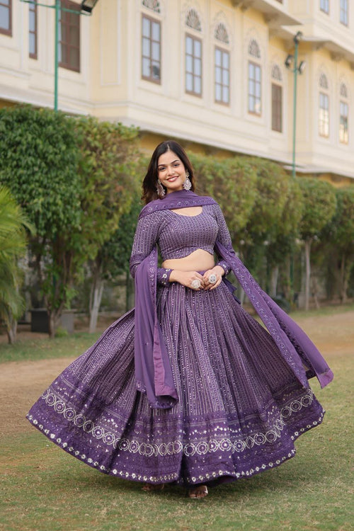 Charulata faux georgette embroidered lehenga set