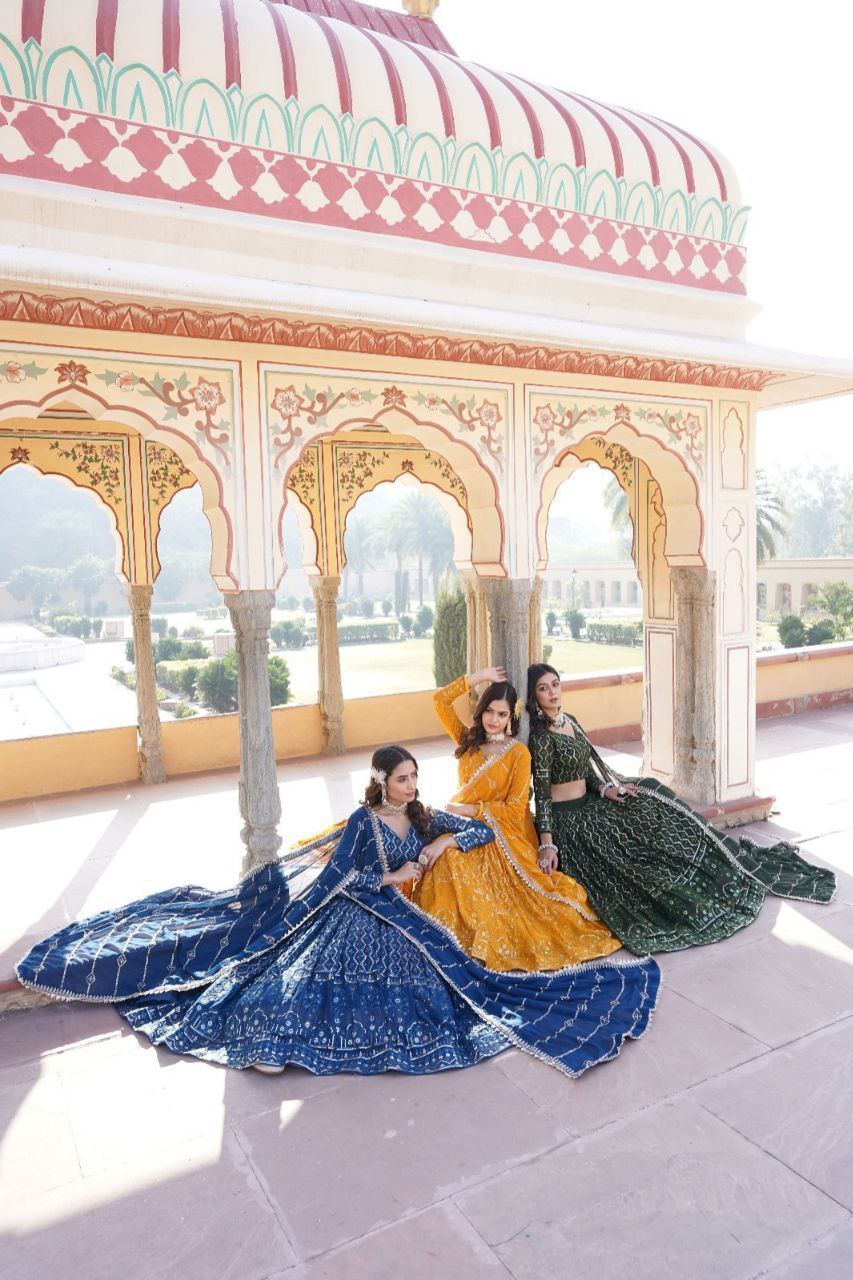 Kalika blue georgette embroidered lehenga set