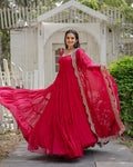 Shreeprada pink georgette anarkali gown set