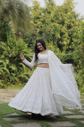Snow queen embroidered georgette lehenga
