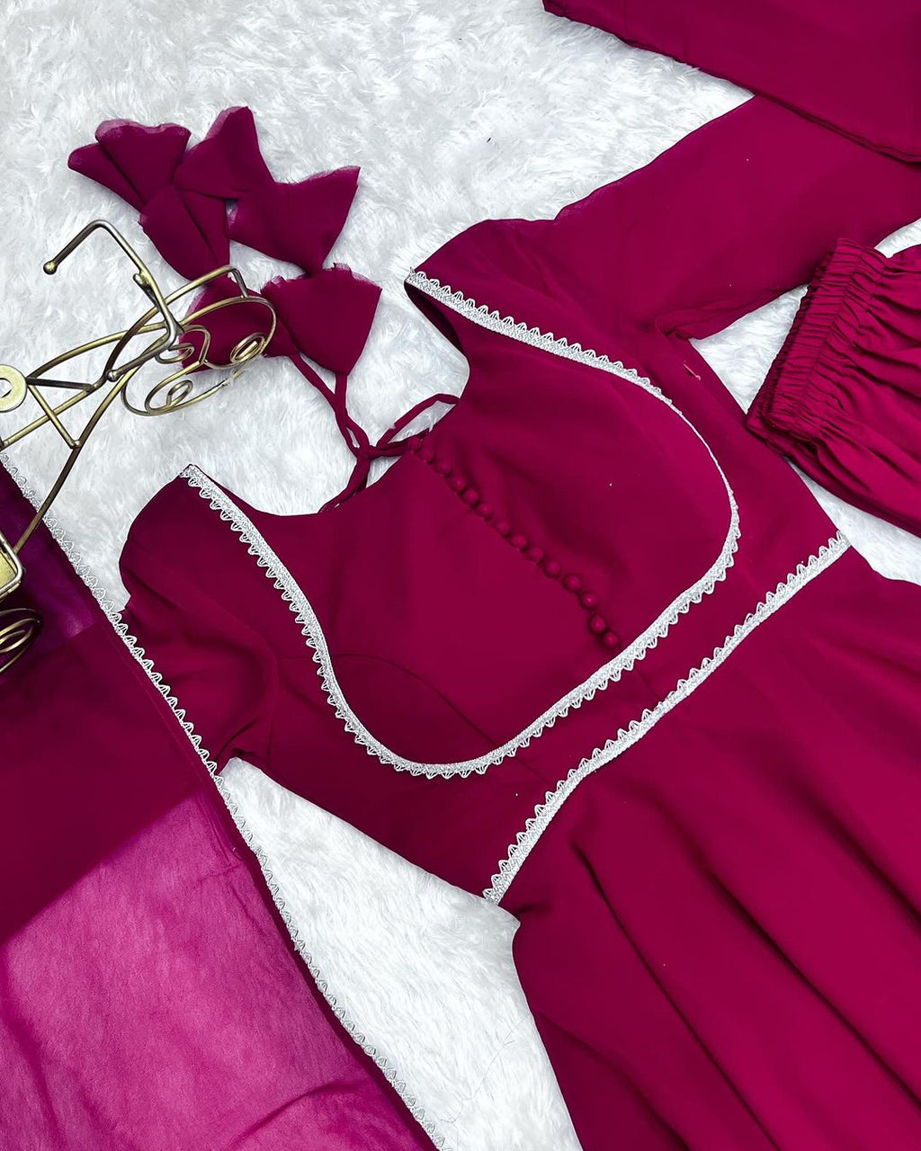 Pink georgette Srinika designer Anarkali suit