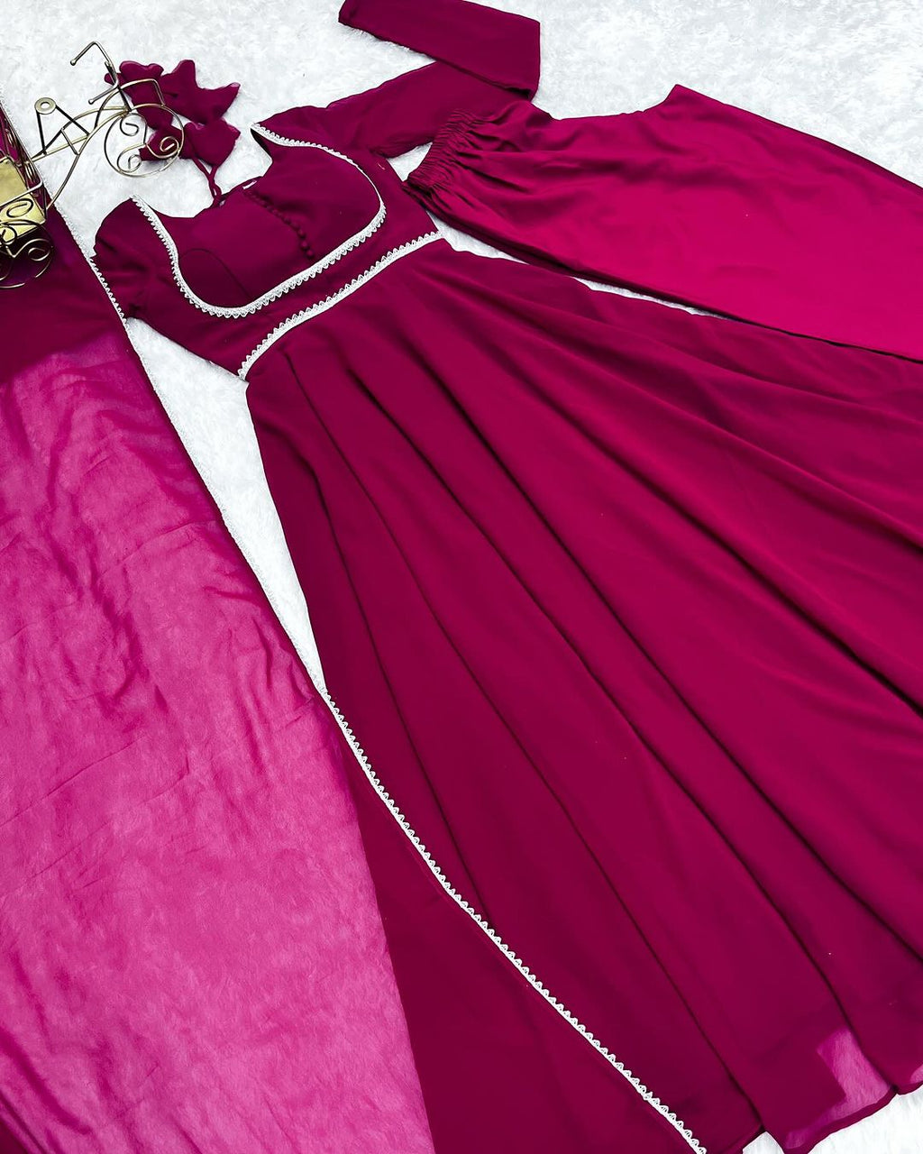 Pink georgette Srinika designer Anarkali suit