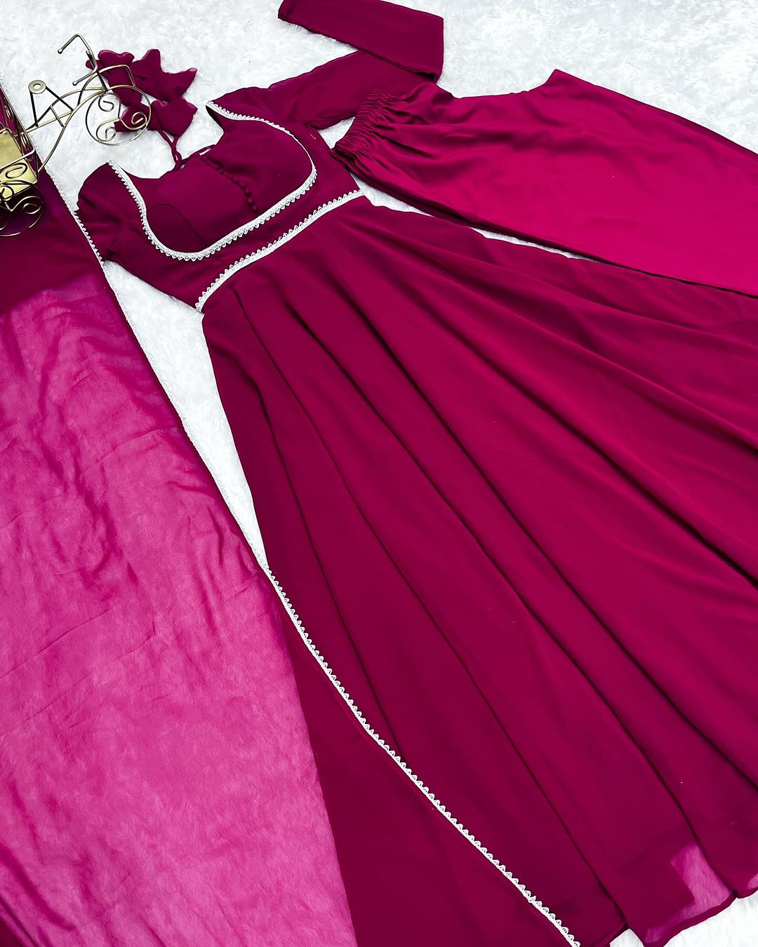 Pink georgette Srinika designer Anarkali suit
