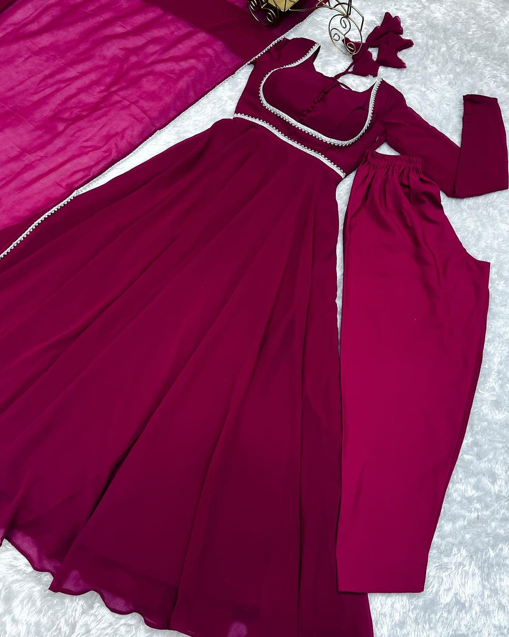 Pink georgette Srinika designer Anarkali suit