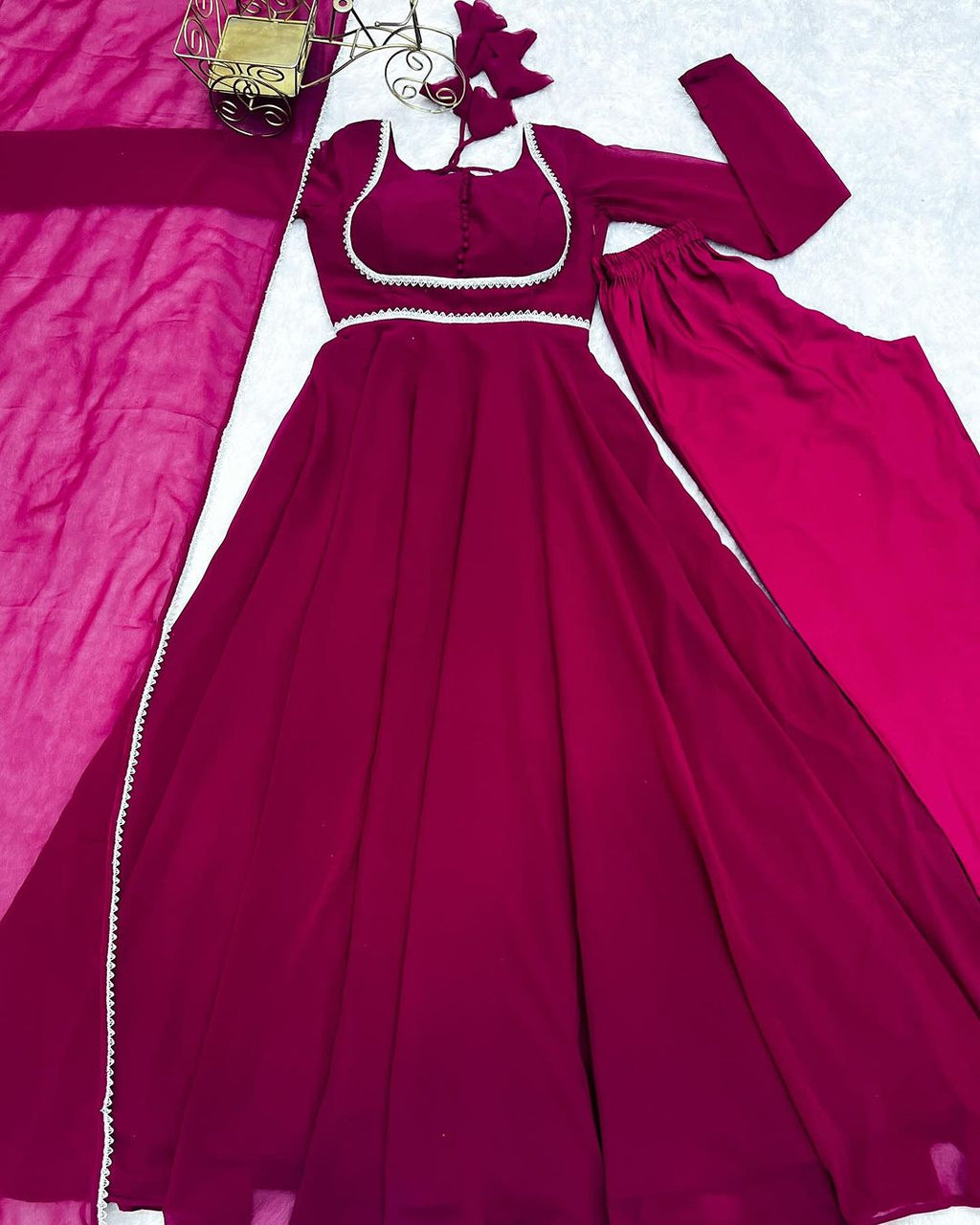 Pink georgette Srinika designer Anarkali suit
