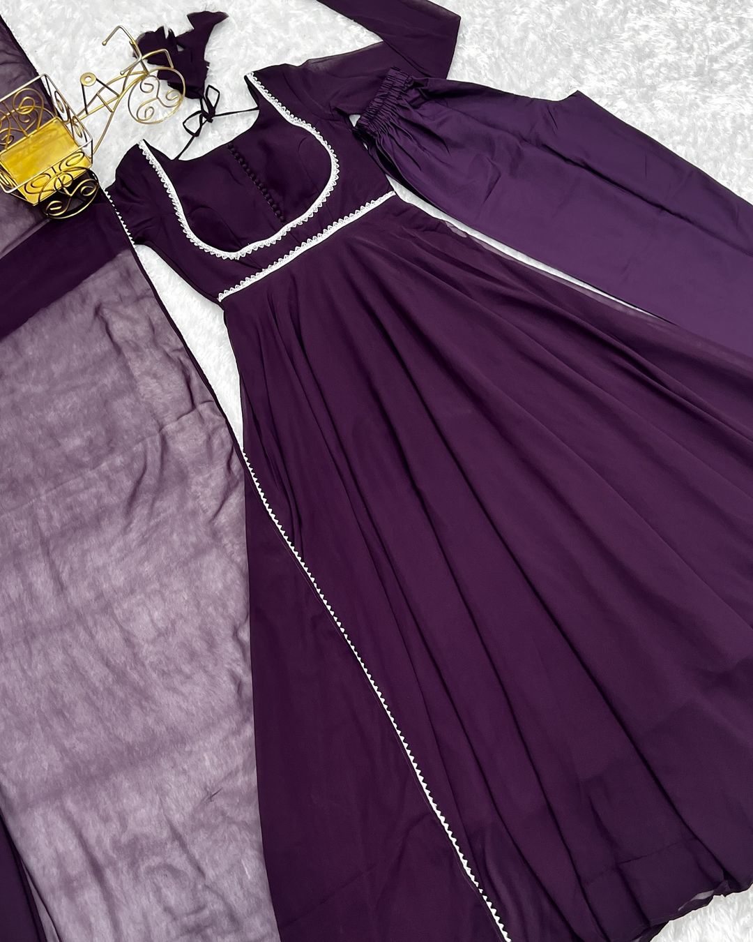 Wine georgette Srinika designer Anarkali suit
