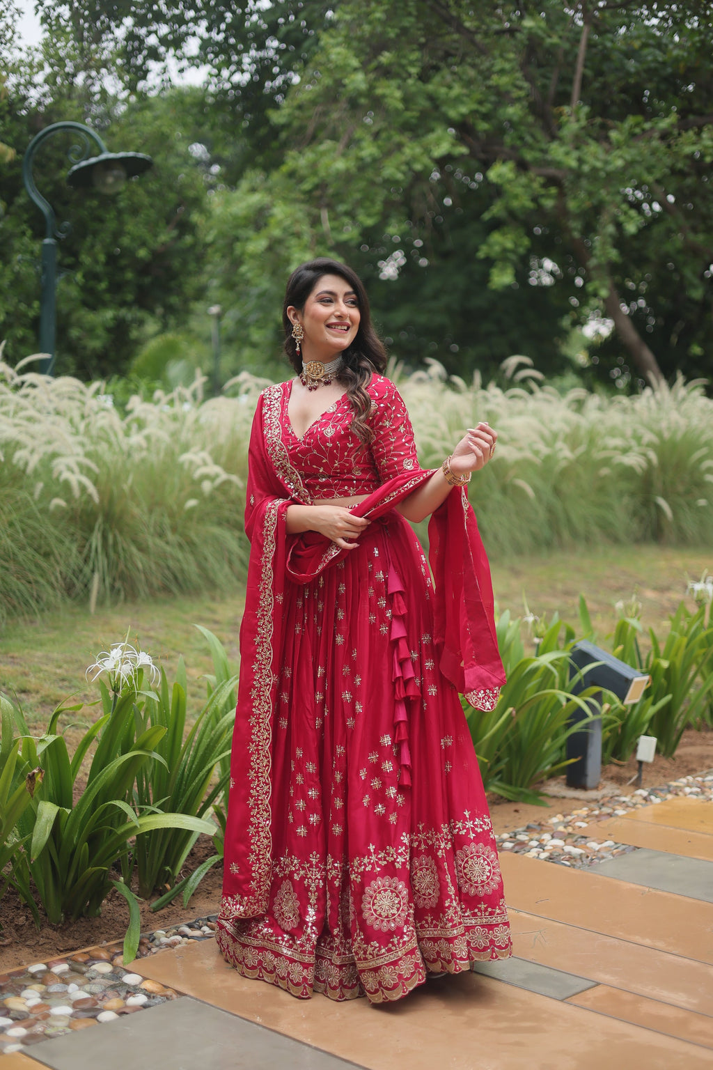 Sudiksha pink Rangoli silk embroidered lehenga set
