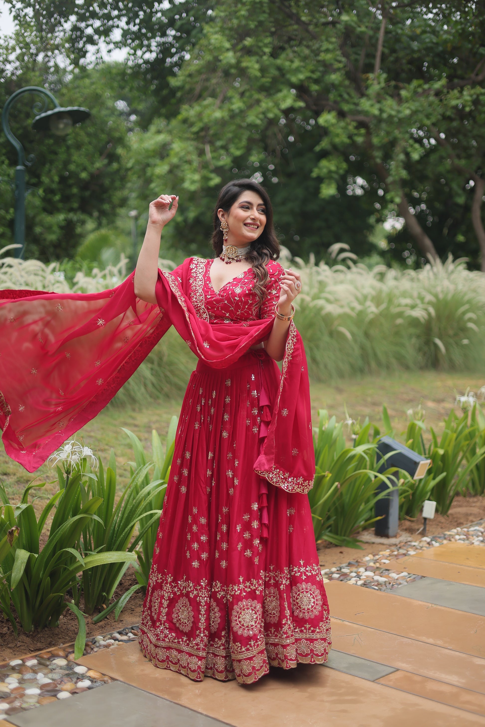 Sudiksha pink Rangoli silk embroidered lehenga set
