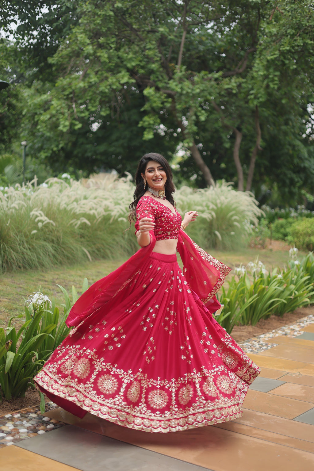 Sudiksha pink Rangoli silk embroidered lehenga set