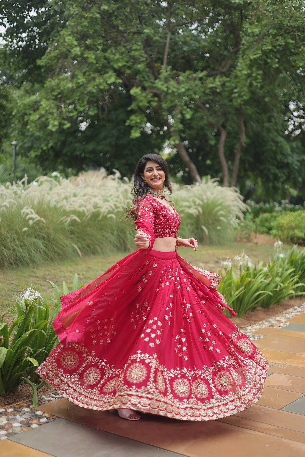Sudiksha pink Rangoli silk embroidered lehenga set