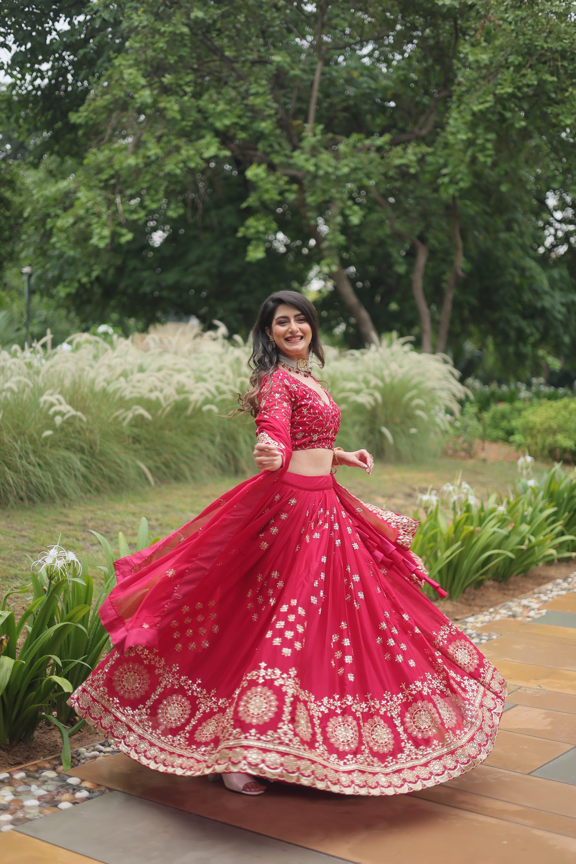 Sudiksha pink Rangoli silk embroidered lehenga set