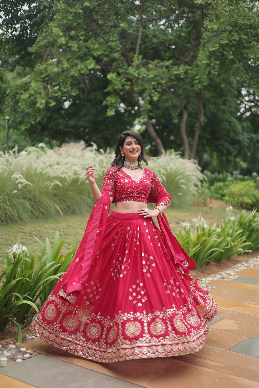 Sudiksha pink Rangoli silk embroidered lehenga set