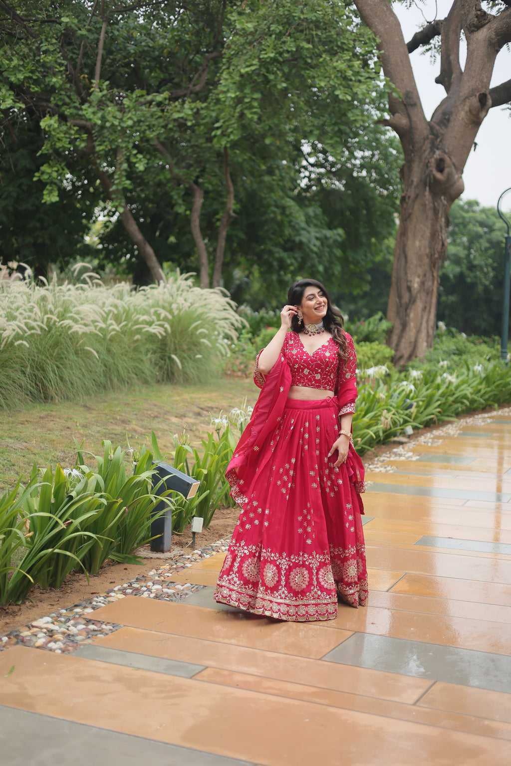 Sudiksha pink Rangoli silk embroidered lehenga set
