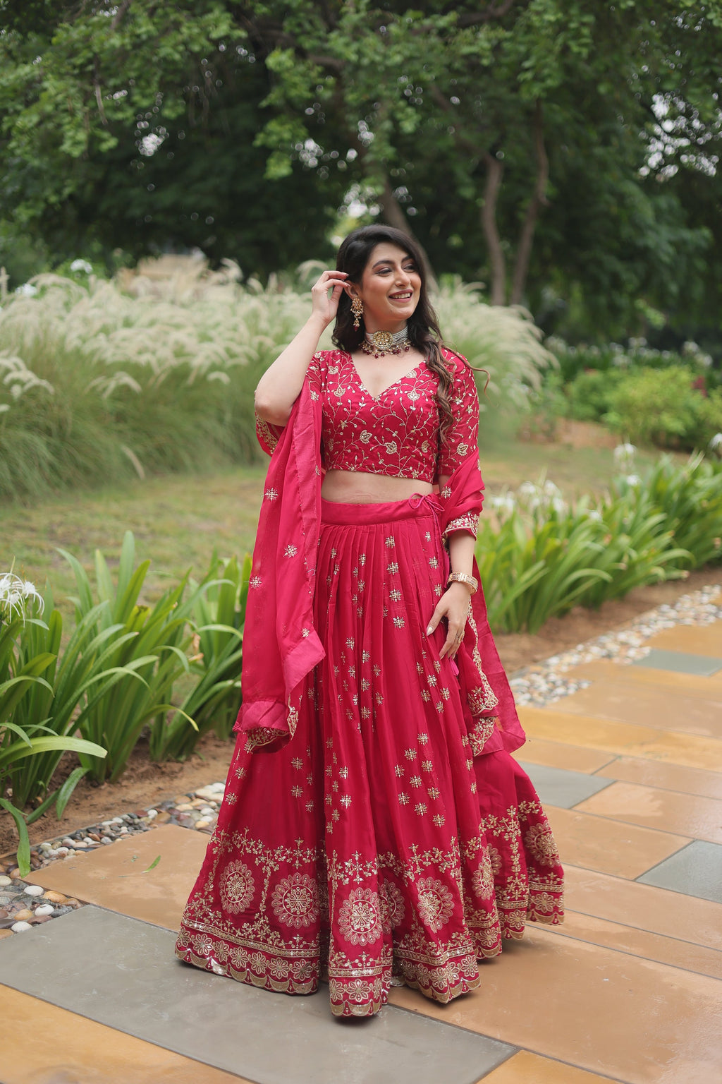 Sudiksha pink Rangoli silk embroidered lehenga set