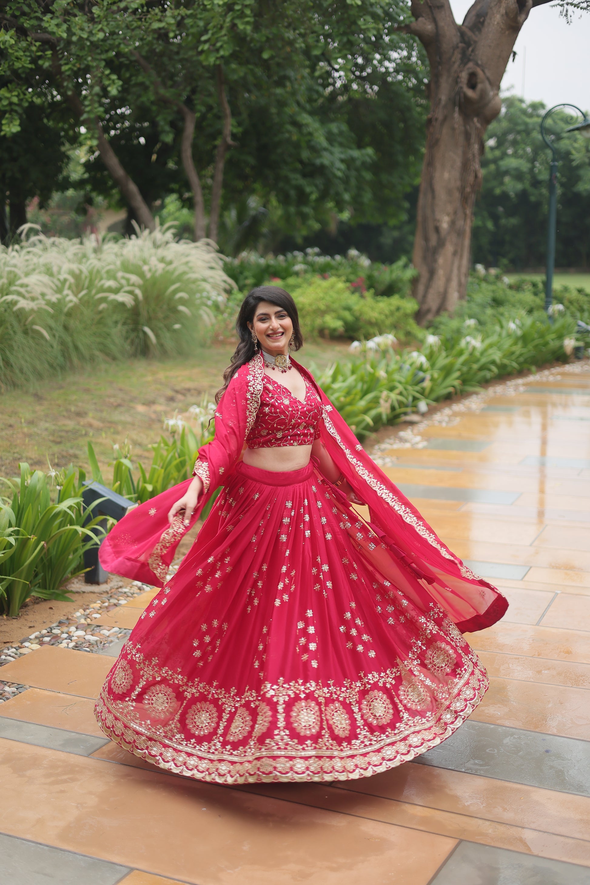 Sudiksha pink Rangoli silk embroidered lehenga set