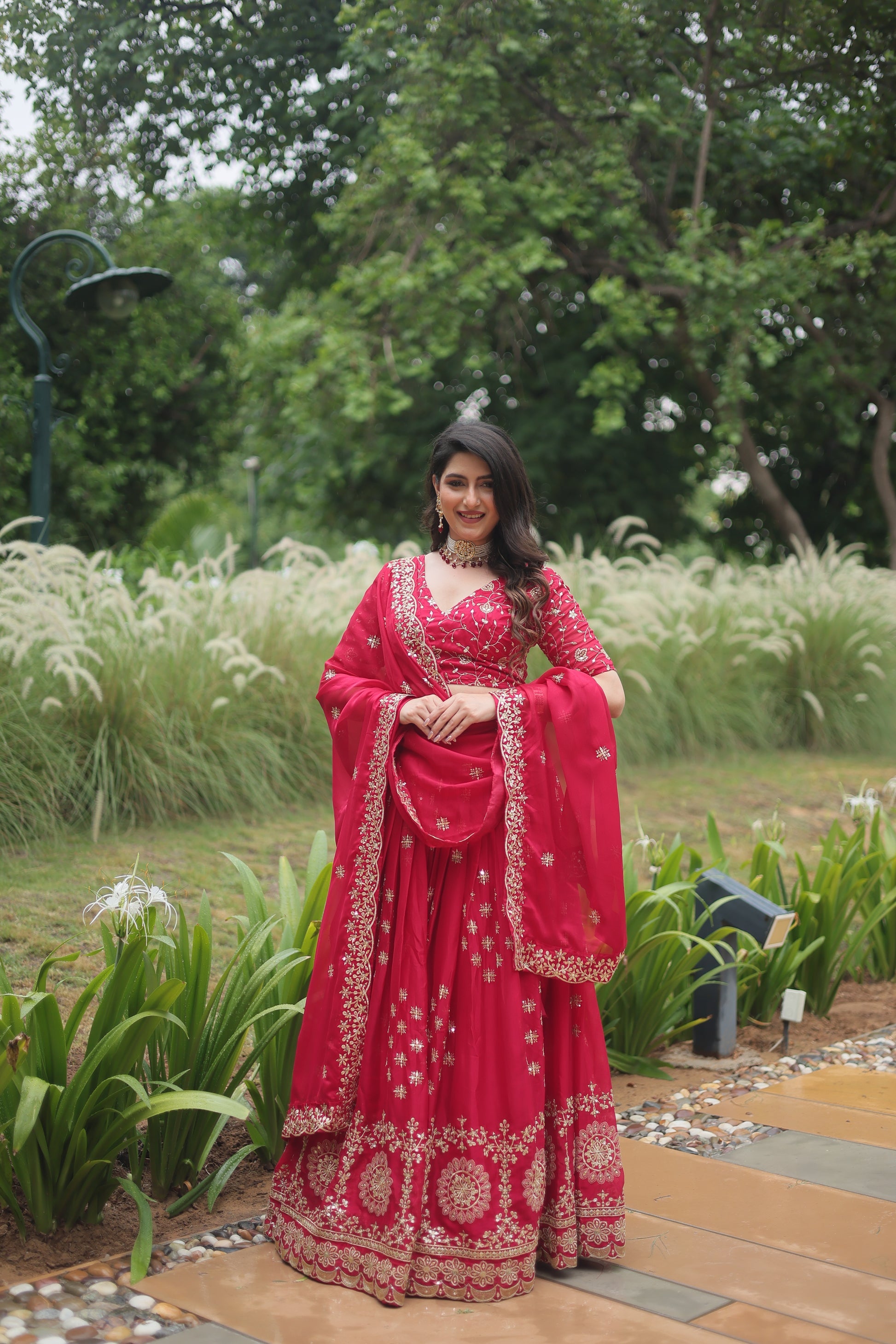Sudiksha pink Rangoli silk embroidered lehenga set