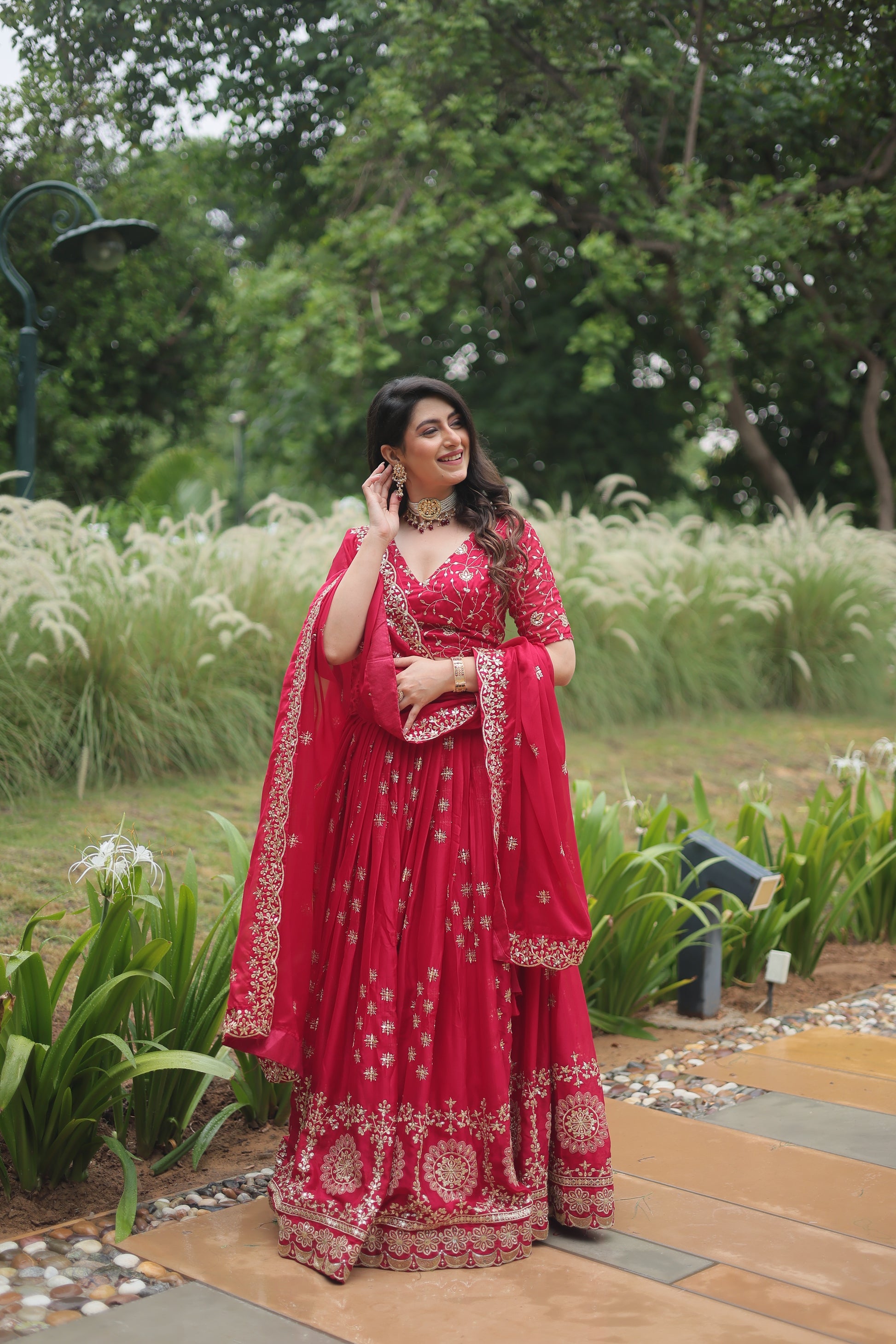 Sudiksha pink Rangoli silk embroidered lehenga set