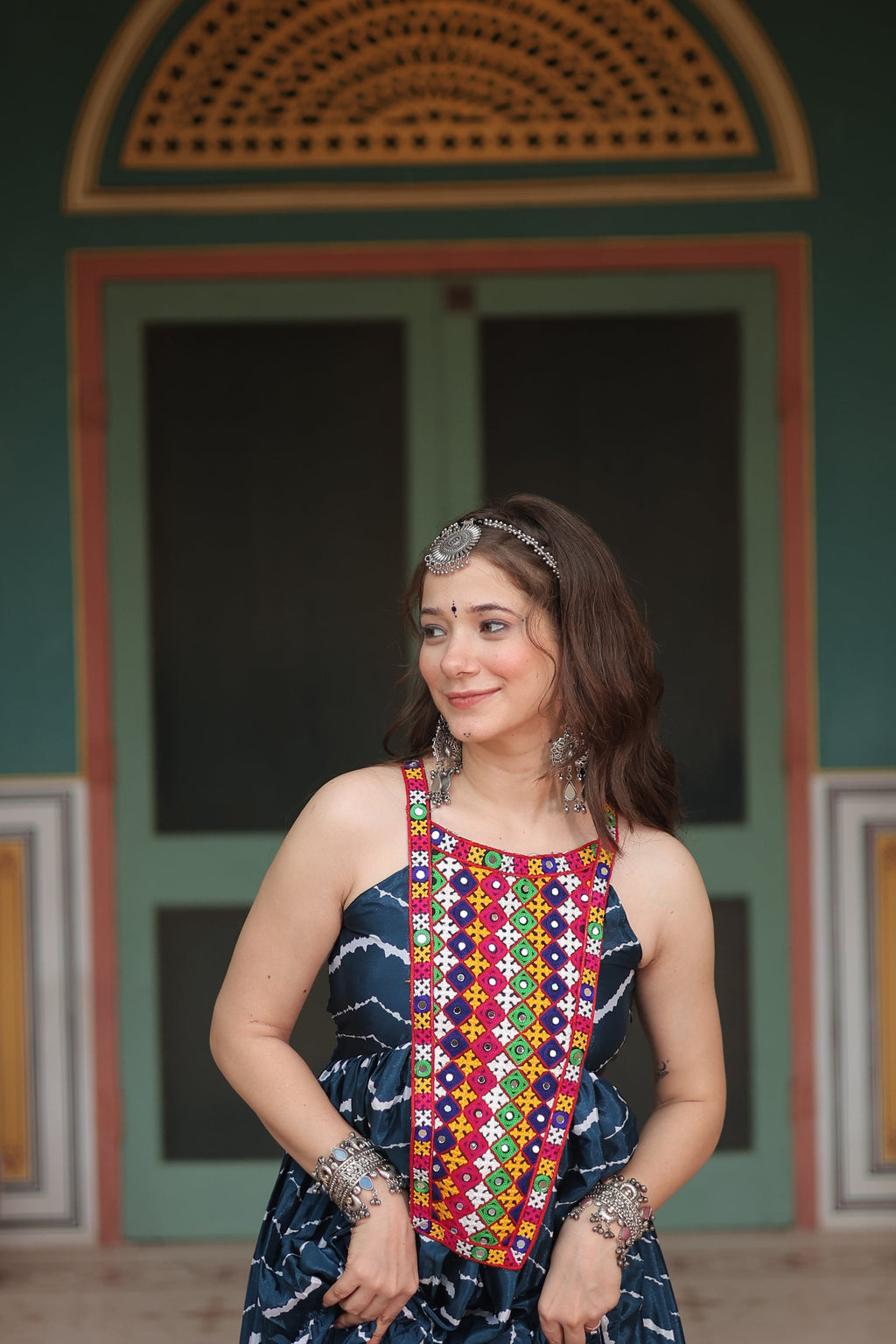 Rama leheriya print chinon Vandana designer sleeveless gown