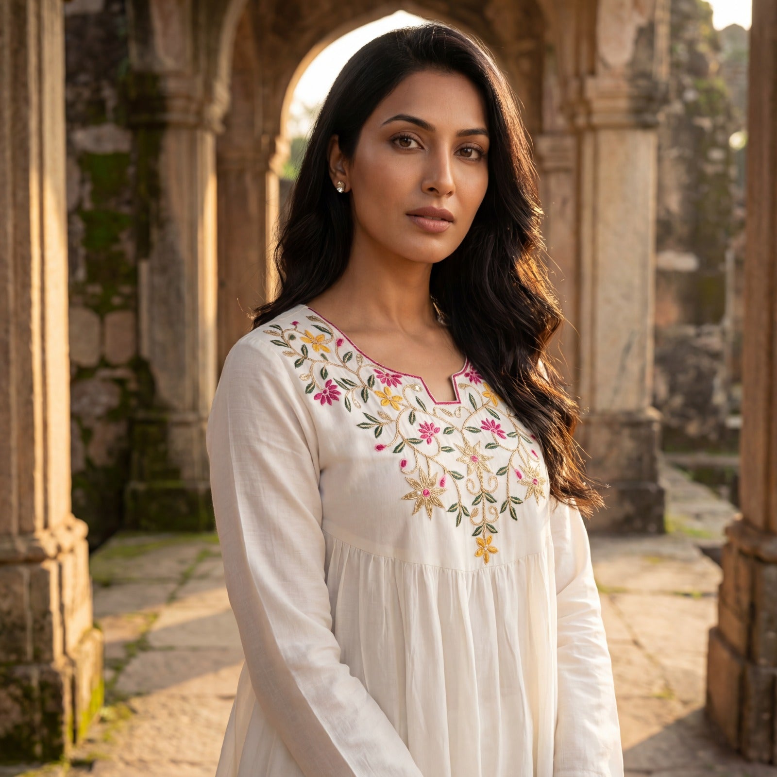 VICHHITRA SILK CO-ORD SET WITH THREAD SEQUINS EMBROIDERED WORK.