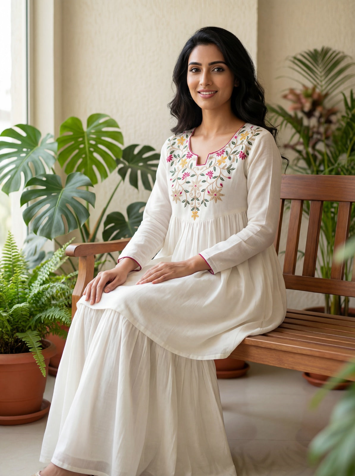 VICHHITRA SILK CO-ORD SET WITH THREAD SEQUINS EMBROIDERED WORK.