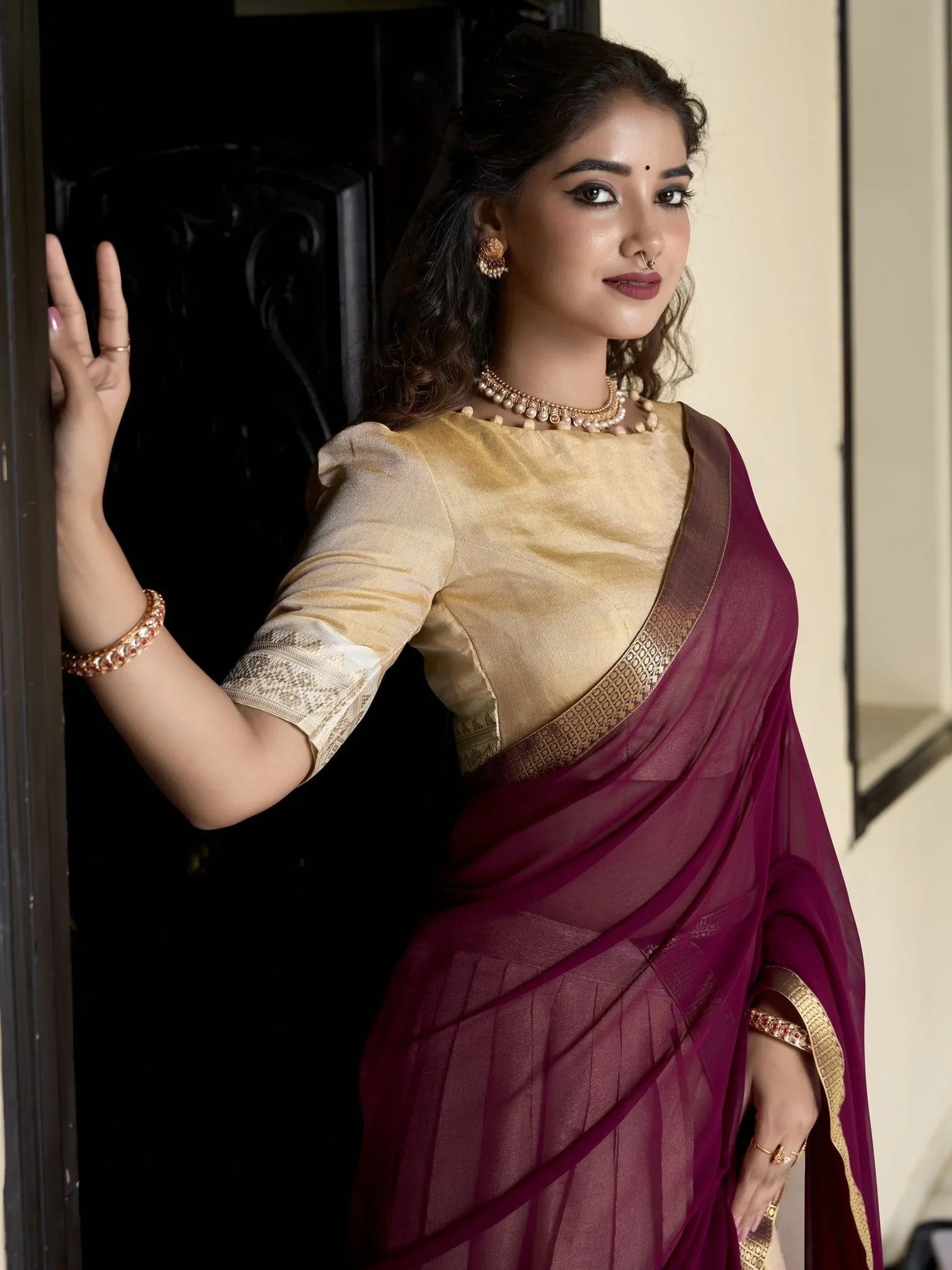 Cream Zari Weaving Work Kanchipuram Silk Lehenga Choli with Dupatta