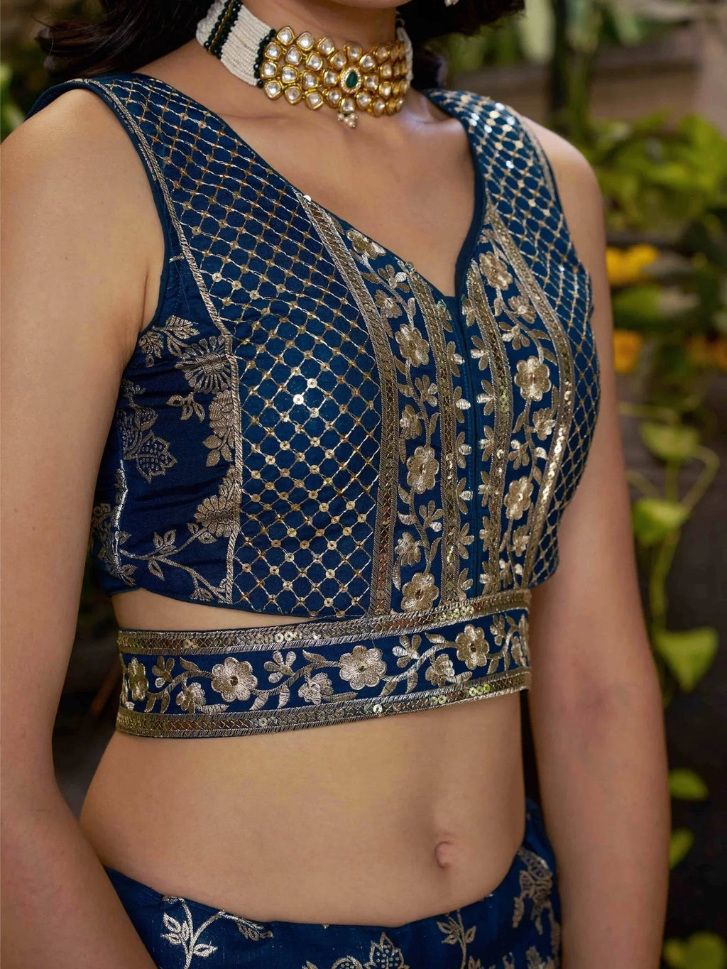 Dove blue Dola silk jacquard embroidered lehenga choli with dupatta