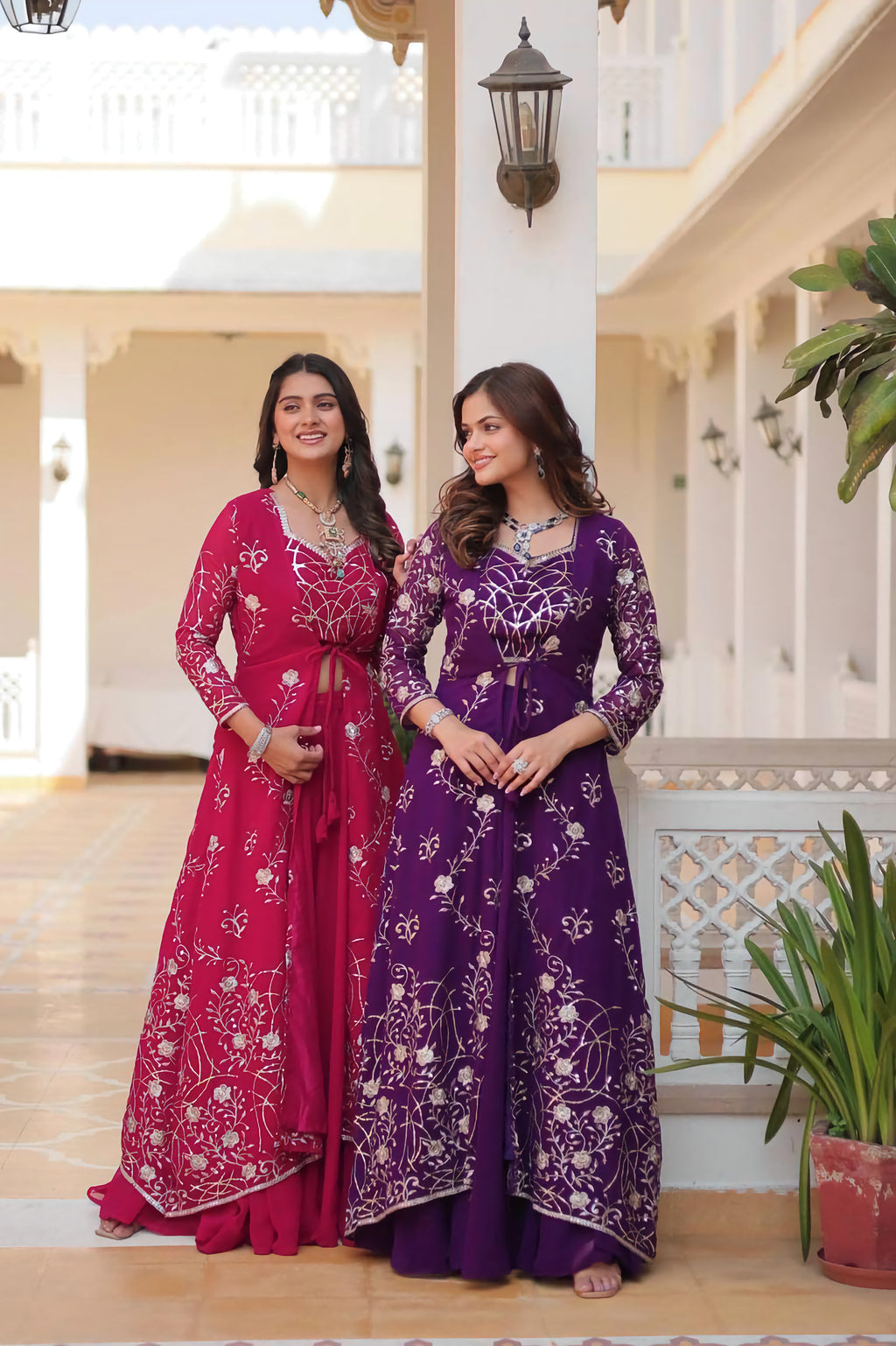 Aanshi Georgette Embroidered Shrug Set