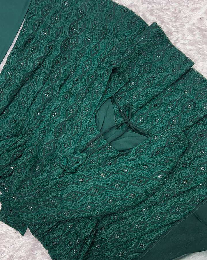 Jyotika Green Mehendi Wear Anarkali Suit Set