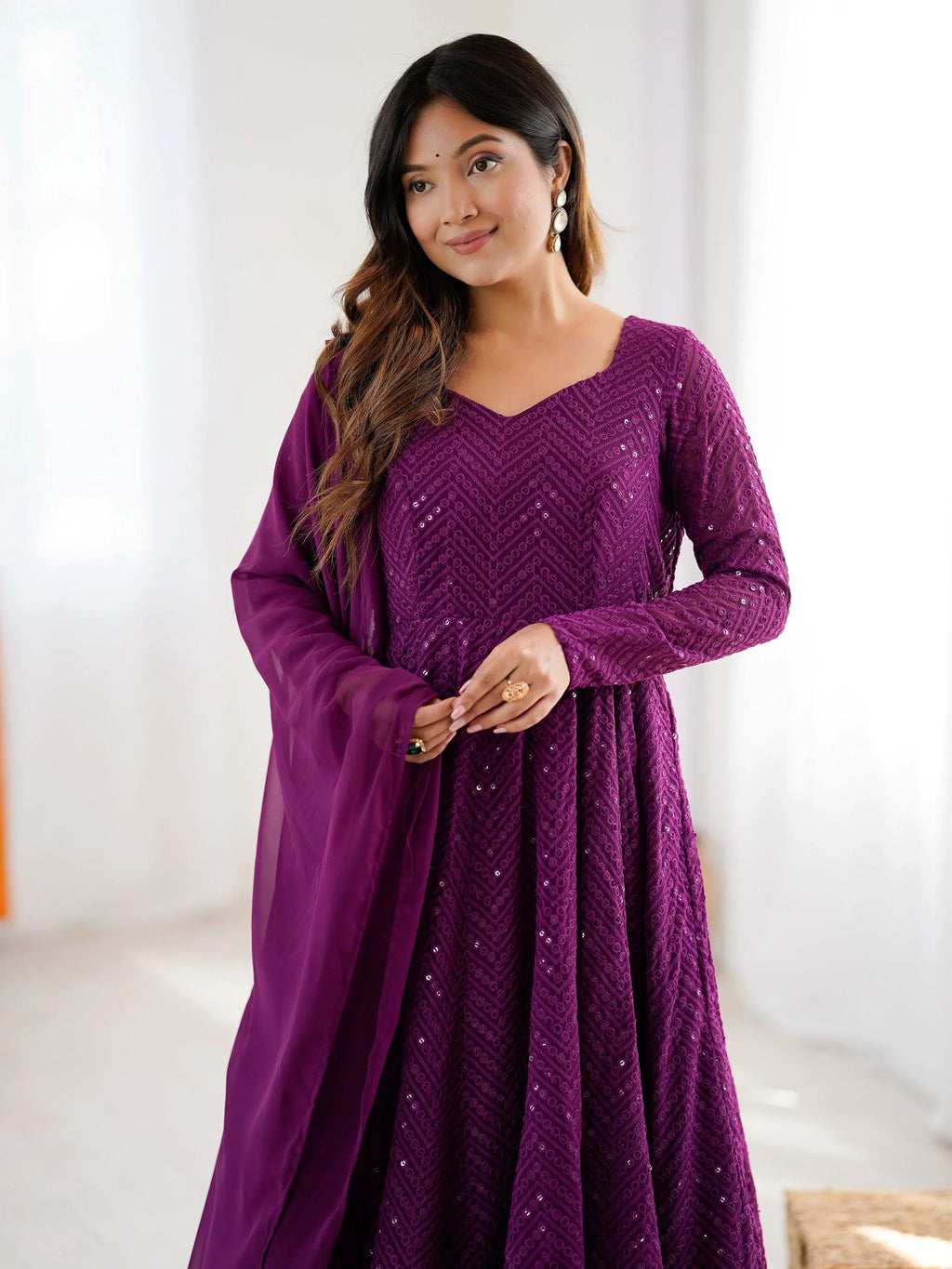 Jyotika Purple Party Wear Anarkali Suit Set