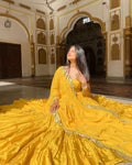 Devayani yellow georgette anarkali gown set