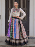 Multicolor cotton Gota Patti mirror work Gamthi embroidery lehenga choli