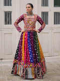 Multicolor georgette Bandhani print and Gamthi embellished work lehenga choli
