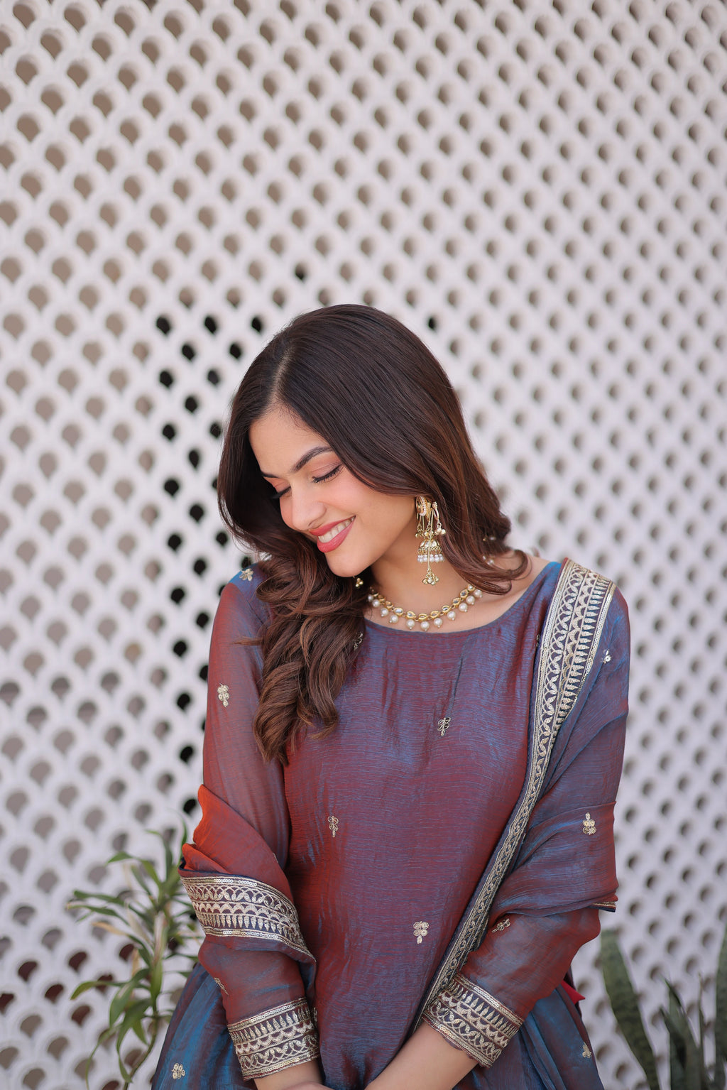 Nevria Purple Mauve Fendi Chiffon Sequins Embroidered Work Lehenga Choli